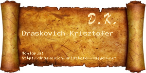 Draskovich Krisztofer névjegykártya